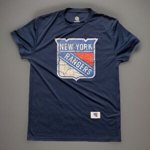 New York Rangers Calhoun Short Sleeve T-shirt Blue NY Logo NHL Medium JBHS
